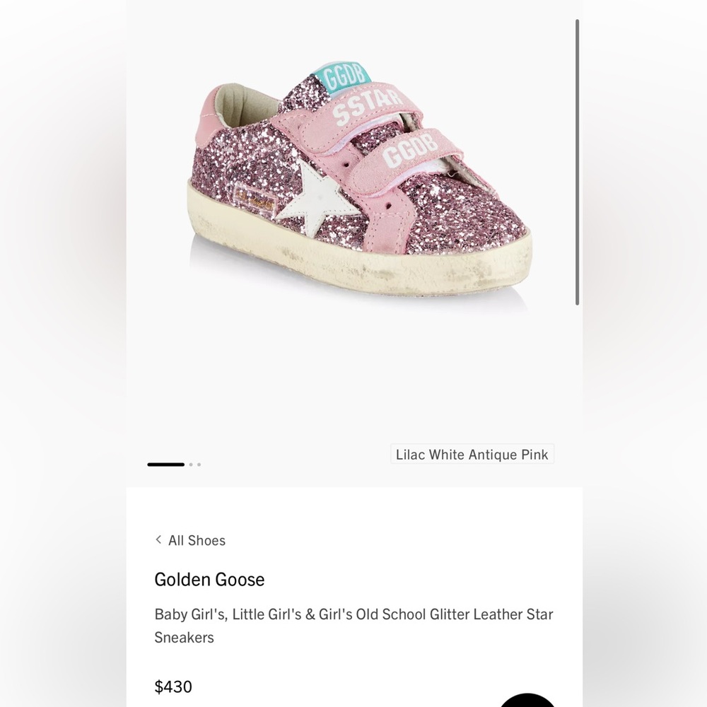 Golden goose pink glitter girls sneakers